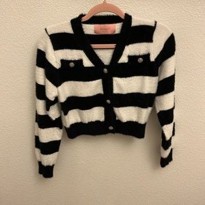 Black and White Stripe Cardigan
